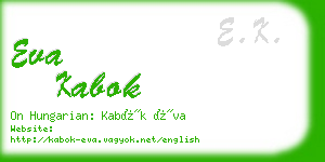 eva kabok business card